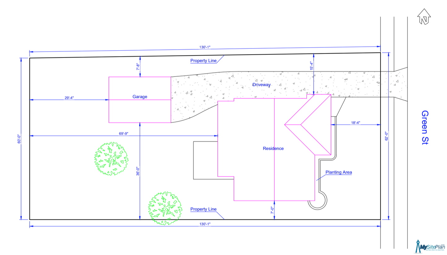 Medium Detail Site Plan - MySitePlanCanada