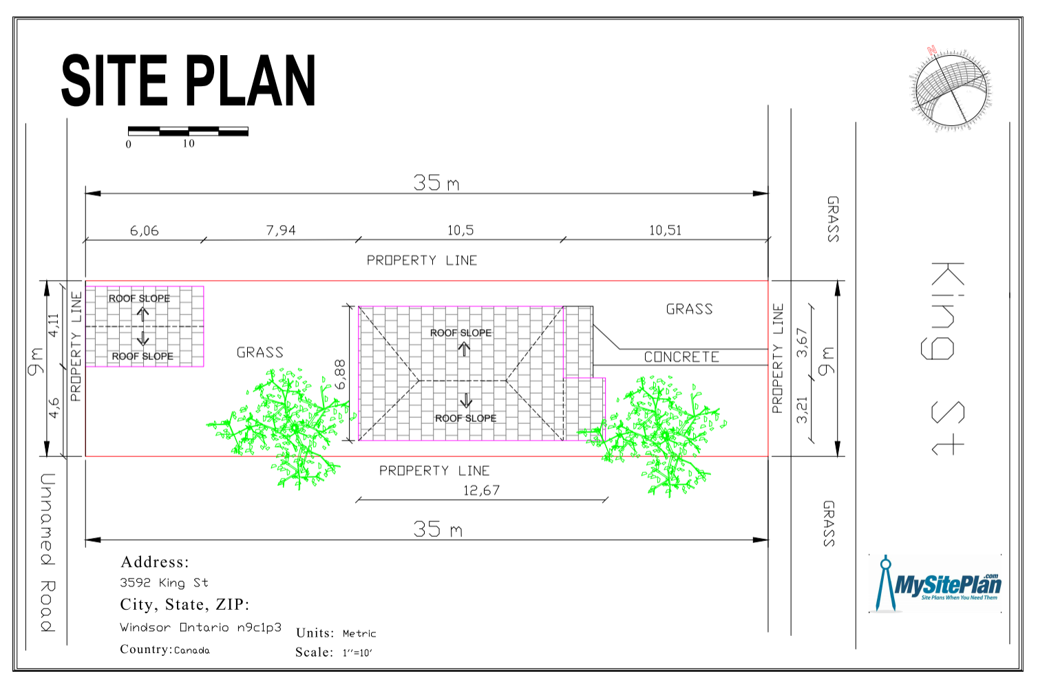 Medium Detail Site Plan - MySitePlanCanada